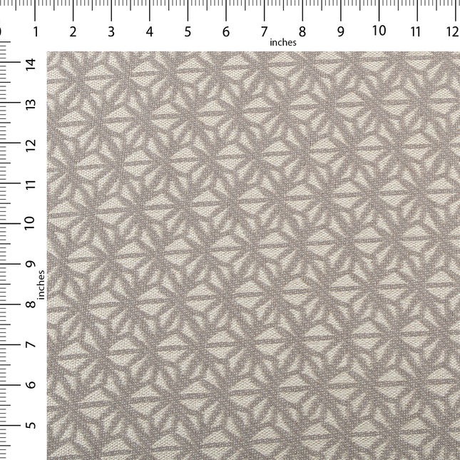 Taupe colour geometric floral pattern velvet flock Easy Clean sofa, chair and curtain fabrics (Dual side)