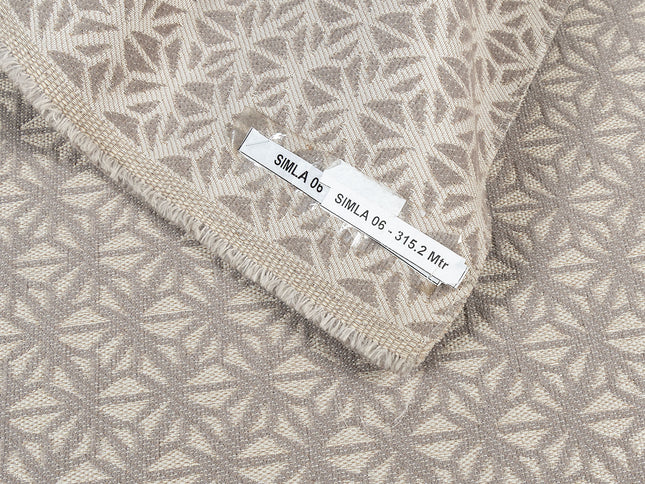 Taupe colour geometric floral pattern velvet flock Easy Clean sofa, chair and curtain fabrics (Dual side)