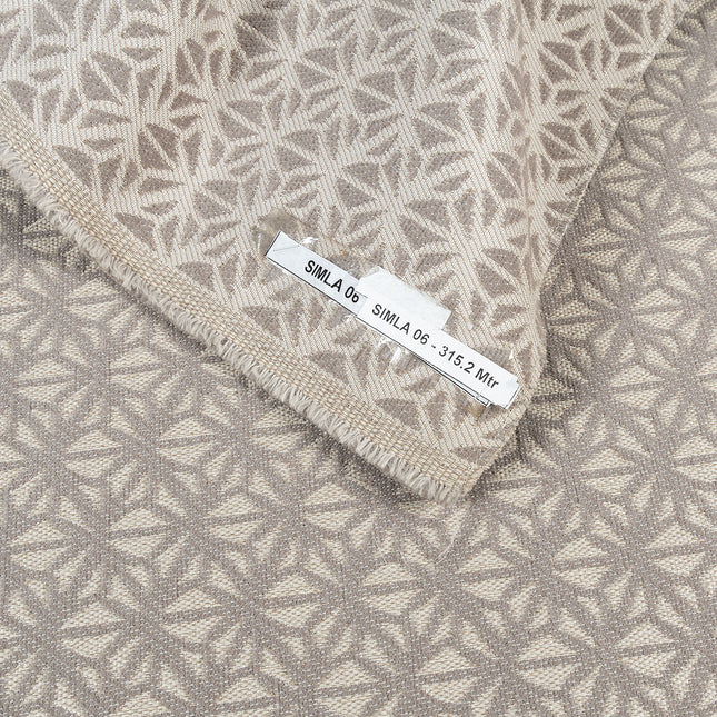Taupe colour geometric floral pattern velvet flock Easy Clean sofa, chair and curtain fabrics (Dual side)