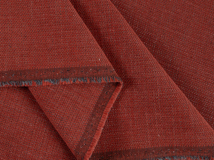 Rust red colour textured plain velvet flock Easy Clean sofa, chair and curtain fabrics (Dual side)