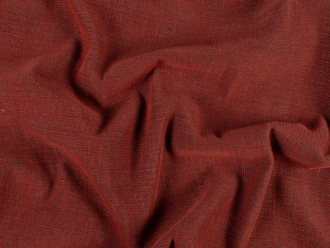 Rust red colour textured plain velvet flock Easy Clean sofa, chair and curtain fabrics (Dual side)