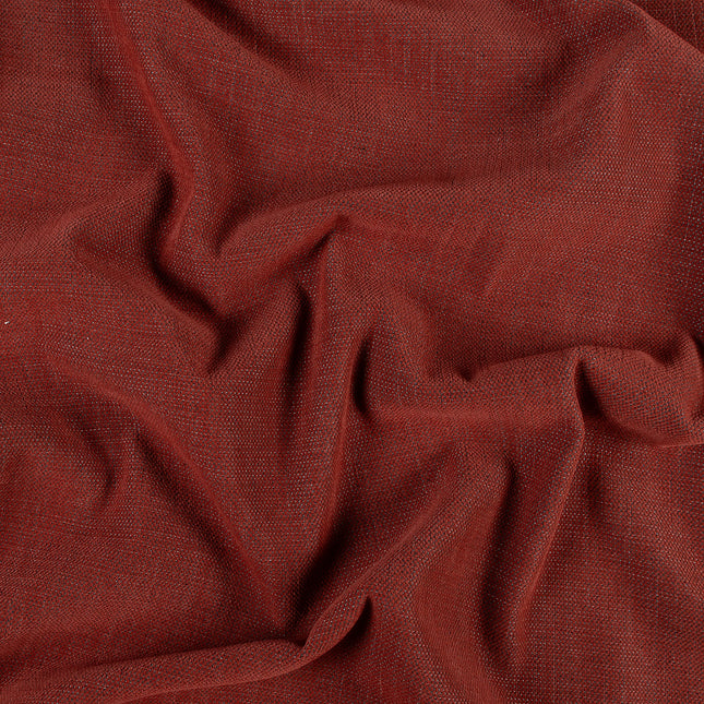 Rust red colour textured plain velvet flock Easy Clean sofa, chair and curtain fabrics (Dual side)