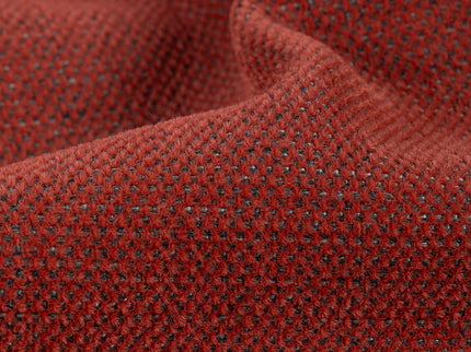 Rust red colour textured plain velvet flock readymade curtain