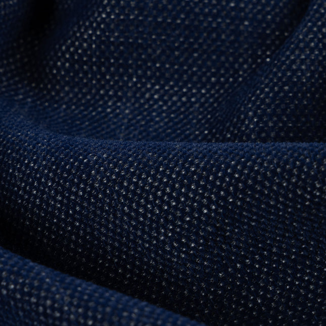 Royal blue colour textured plain velvet flock Easy Clean sofa, chair and curtain fabrics (Dual side)