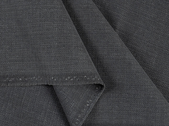 Charcoal grey colour textured plain velvet flock Easy Clean sofa, chair and curtain fabrics (Dual side)
