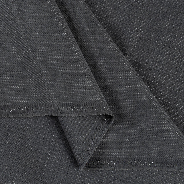 Charcoal grey colour textured plain velvet flock Easy Clean sofa, chair and curtain fabrics (Dual side)