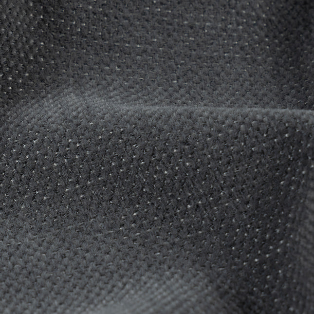 Charcoal grey colour textured plain velvet flock Easy Clean sofa, chair and curtain fabrics (Dual side)