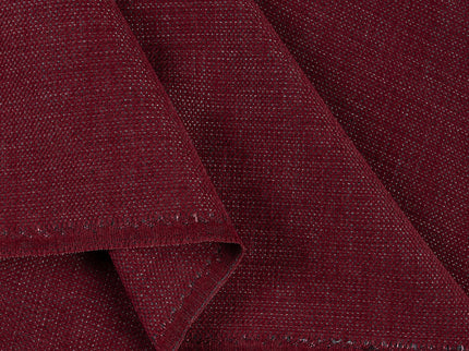 Wine colour textured plain velvet flock Easy Clean sofa, chair and curtain fabrics (Dual side)