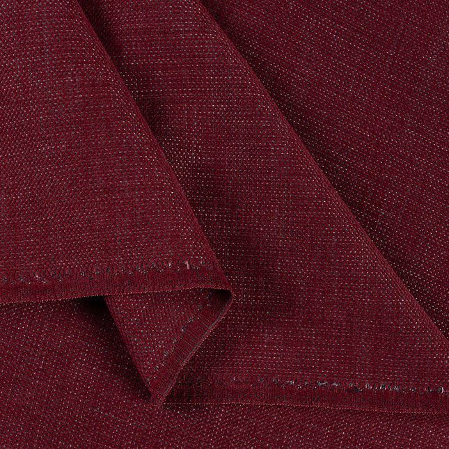 Wine colour textured plain velvet flock Easy Clean sofa, chair and curtain fabrics (Dual side)