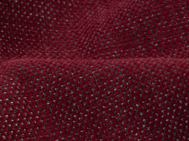Wine colour textured plain velvet flock Easy Clean sofa, chair and curtain fabrics (Dual side)