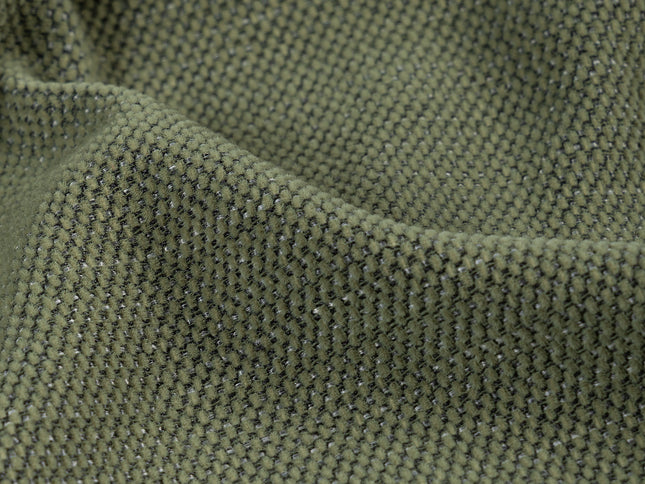 Olive green colour textured plain velvet flock Easy Clean sofa, chair and curtain fabrics (Dual side)