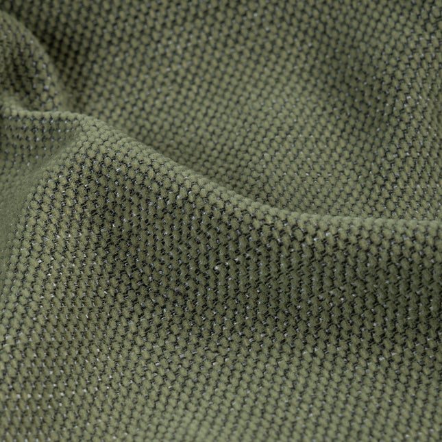 Olive green colour textured plain velvet flock Easy Clean sofa, chair and curtain fabrics (Dual side)