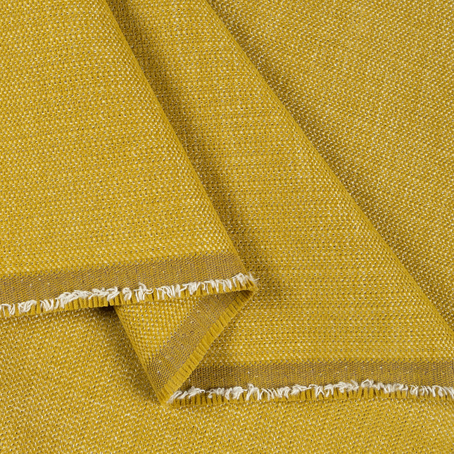 Mustard colour textured plain velvet flock Easy Clean sofa, chair and curtain fabrics (Dual side)