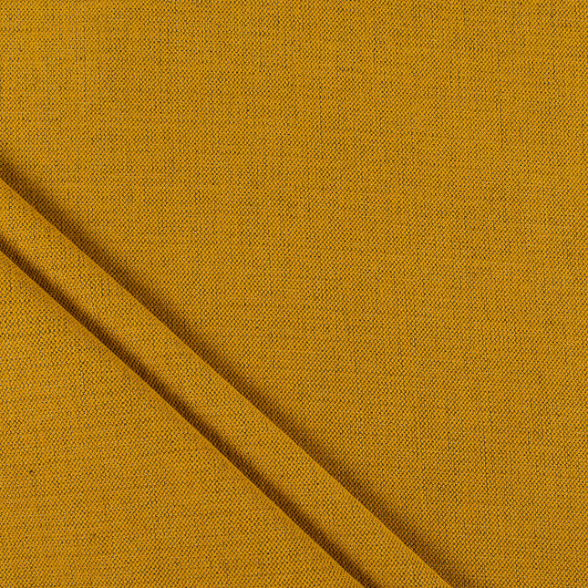Mustard colour textured plain velvet flock Easy Clean sofa, chair and curtain fabrics (Dual side)