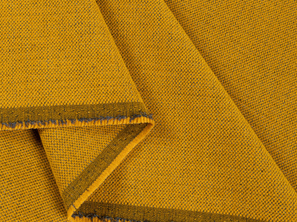 Mustard colour textured plain velvet flock Easy Clean sofa, chair and curtain fabrics (Dual side)