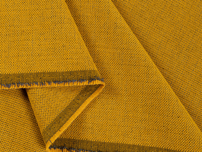 Mustard colour textured plain velvet flock Easy Clean sofa, chair and curtain fabrics (Dual side)