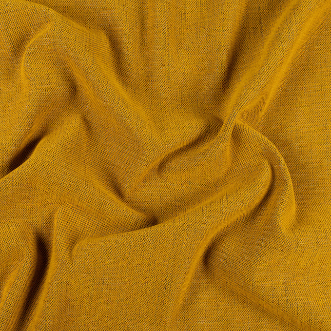 Mustard colour textured plain velvet flock Easy Clean sofa, chair and curtain fabrics (Dual side)