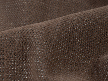 Dark brown colour textured plain velvet flock readymade curtain