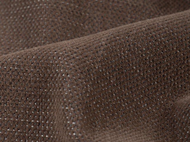 Dark brown colour textured plain velvet flock Easy Clean sofa, chair and curtain fabrics (Dual side)