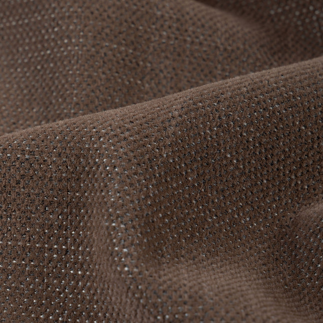 Dark brown colour textured plain velvet flock Easy Clean sofa, chair and curtain fabrics (Dual side)