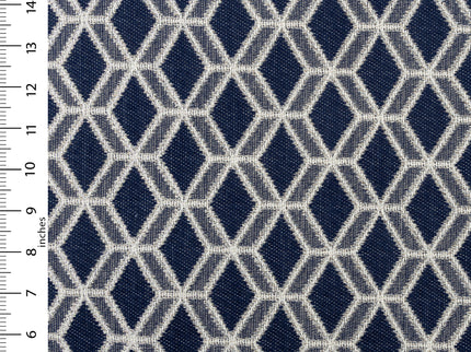 Navy blue colour geometric pattern velvet flock Easy Clean sofa, chair and curtain fabrics (Dual side)