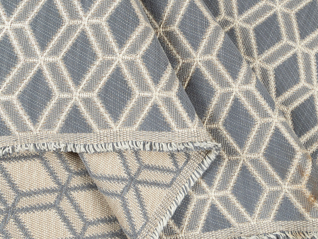 Charcoal grey colour geometric pattern velvet flock Easy Clean sofa, chair and curtain fabrics (Dual side)