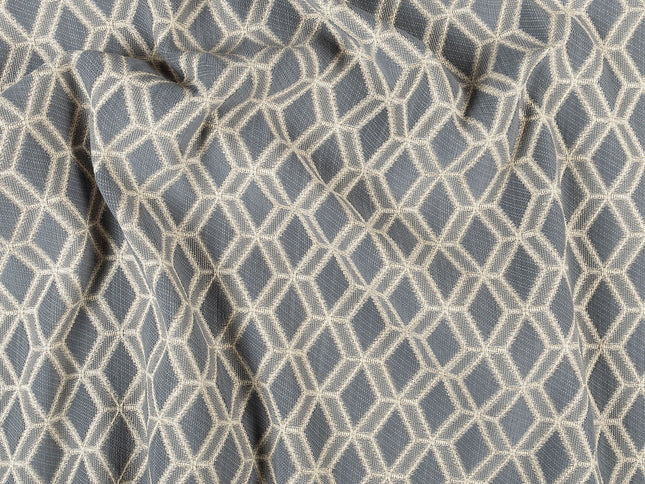 Charcoal grey colour geometric pattern velvet flock Easy Clean sofa, chair and curtain fabrics (Dual side)