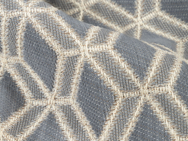 Charcoal grey colour geometric pattern velvet flock Easy Clean sofa, chair and curtain fabrics (Dual side)