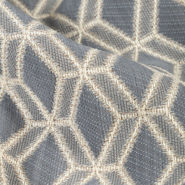 Charcoal grey colour geometric pattern velvet flock Easy Clean sofa, chair and curtain fabrics (Dual side)