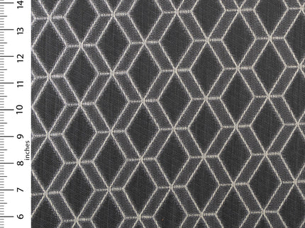 Charcoal colour geometric pattern velvet flock Easy Clean sofa, chair and curtain fabrics (Dual side)