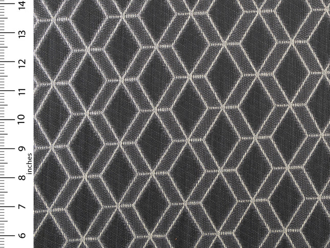 Charcoal colour geometric pattern velvet flock Easy Clean sofa, chair and curtain fabrics (Dual side)