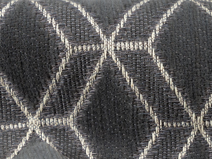 Charcoal colour geometric pattern velvet flock Easy Clean sofa, chair and curtain fabrics (Dual side)