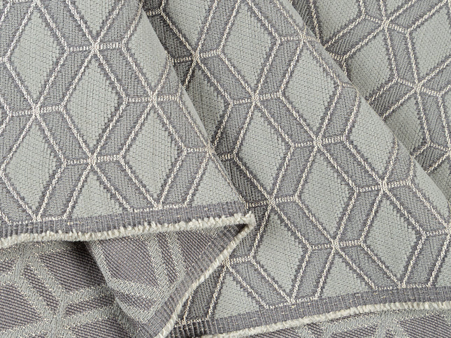 Dark Grey colour geometric pattern velvet flock Easy Clean sofa, chair and curtain fabrics (Dual side)