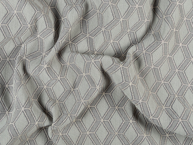 Dark Grey colour geometric pattern velvet flock Easy Clean sofa, chair and curtain fabrics (Dual side)