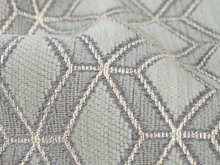 Dark Grey colour geometric pattern velvet flock readymade curtain