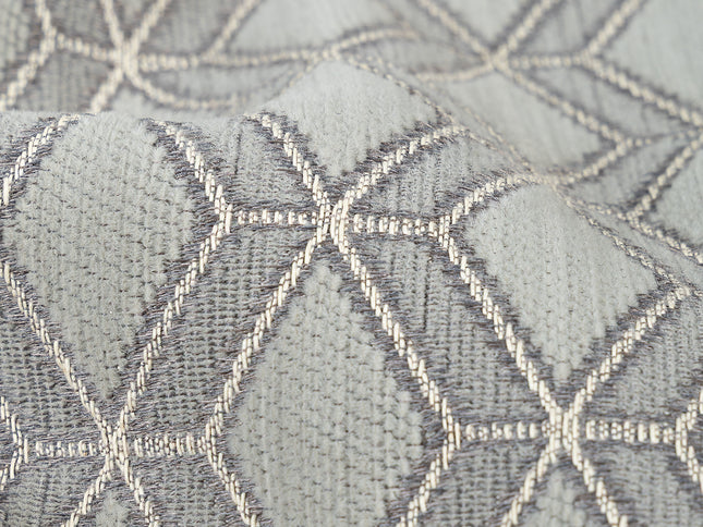 Dark Grey colour geometric pattern velvet flock Easy Clean sofa, chair and curtain fabrics (Dual side)