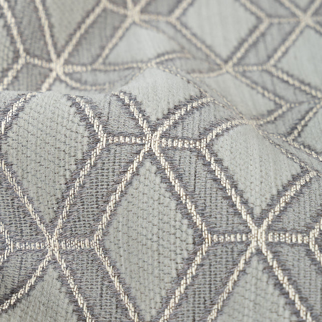 Dark Grey colour geometric pattern velvet flock Easy Clean sofa, chair and curtain fabrics (Dual side)