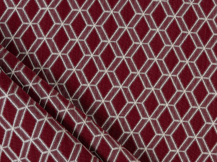 Wine colour geometric pattern velvet flock readymade cushion cover