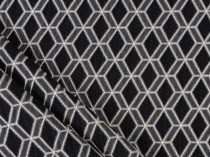 Black colour geometric pattern velvet flock Easy Clean sofa, chair and curtain fabrics (Dual side)