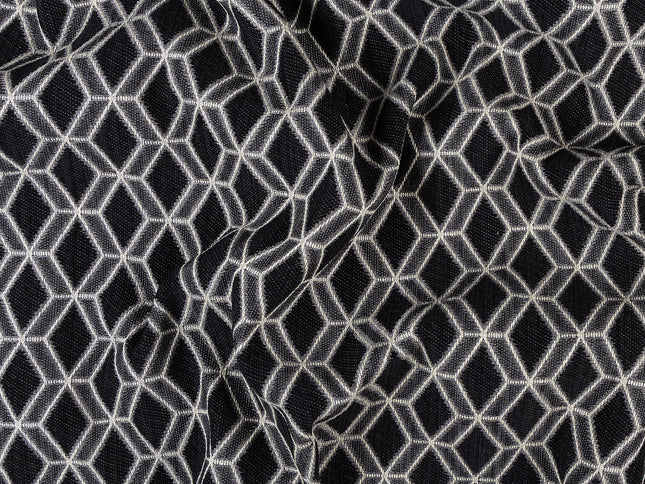 Black colour geometric pattern velvet flock Easy Clean sofa, chair and curtain fabrics (Dual side)
