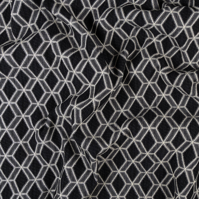 Black colour geometric pattern velvet flock Easy Clean sofa, chair and curtain fabrics (Dual side)