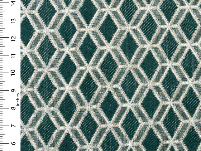 Teal green colour geometric pattern velvet flock Easy Clean sofa, chair and curtain fabrics (Dual side)