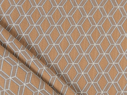 Brown colour geometric pattern velvet flock Easy Clean sofa, chair and curtain fabrics (Dual side)