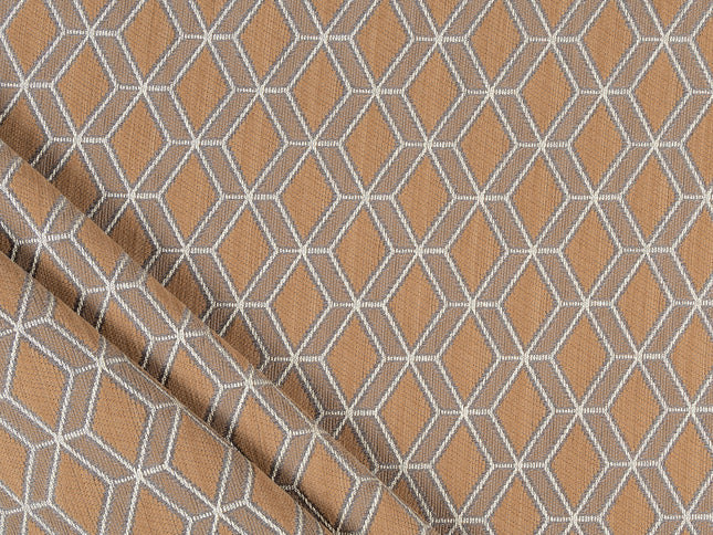 Brown colour geometric pattern velvet flock Easy Clean sofa, chair and curtain fabrics (Dual side)