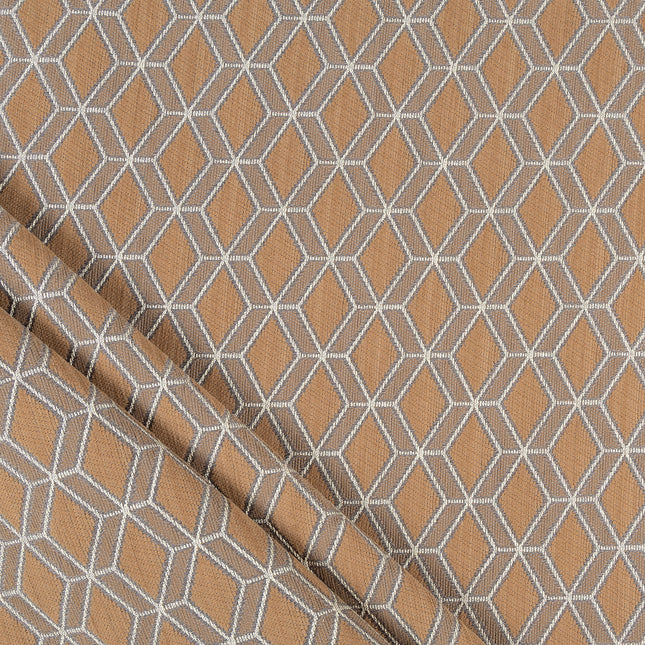 Brown colour geometric pattern velvet flock Easy Clean sofa, chair and curtain fabrics (Dual side)
