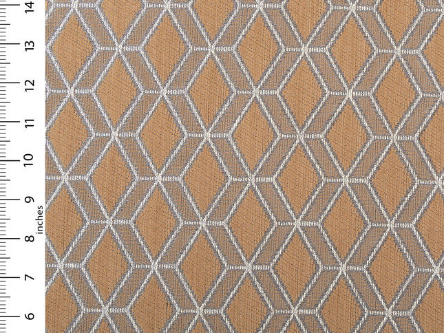 Brown colour geometric pattern velvet flock Easy Clean sofa, chair and curtain fabrics (Dual side)