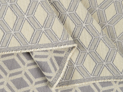 Sage greenish grey colour geometric pattern velvet flock Easy Clean sofa, chair and curtain fabrics (Dual side)