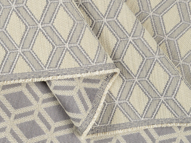 Sage greenish grey colour geometric pattern velvet flock Easy Clean sofa, chair and curtain fabrics (Dual side)
