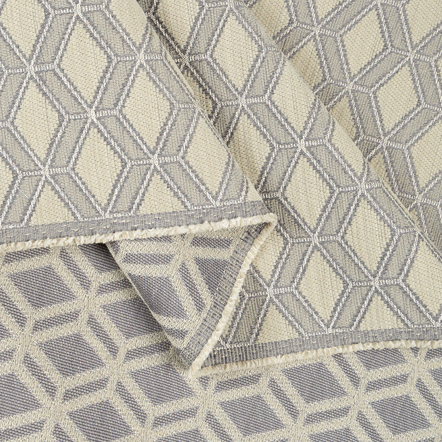 Sage greenish grey colour geometric pattern velvet flock Easy Clean sofa, chair and curtain fabrics (Dual side)