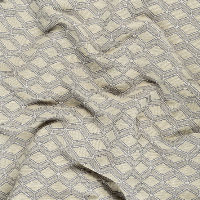 Sage greenish grey colour geometric pattern velvet flock Easy Clean sofa, chair and curtain fabrics (Dual side)